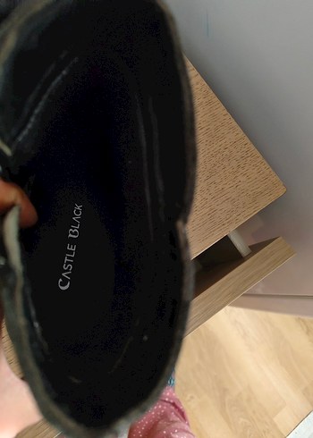 Siyah Deri Kadın Dolgu Topuklu Bot - Görsel 4