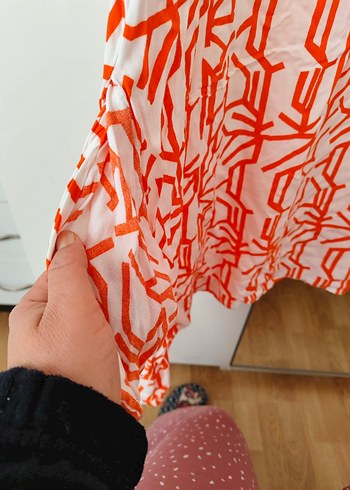 kiremit rengi cepli elbise - Görsel 4