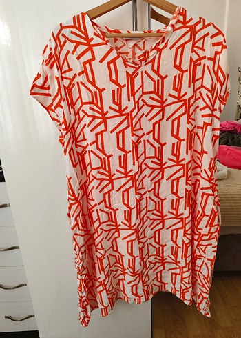 kiremit rengi cepli elbise - Görsel 2