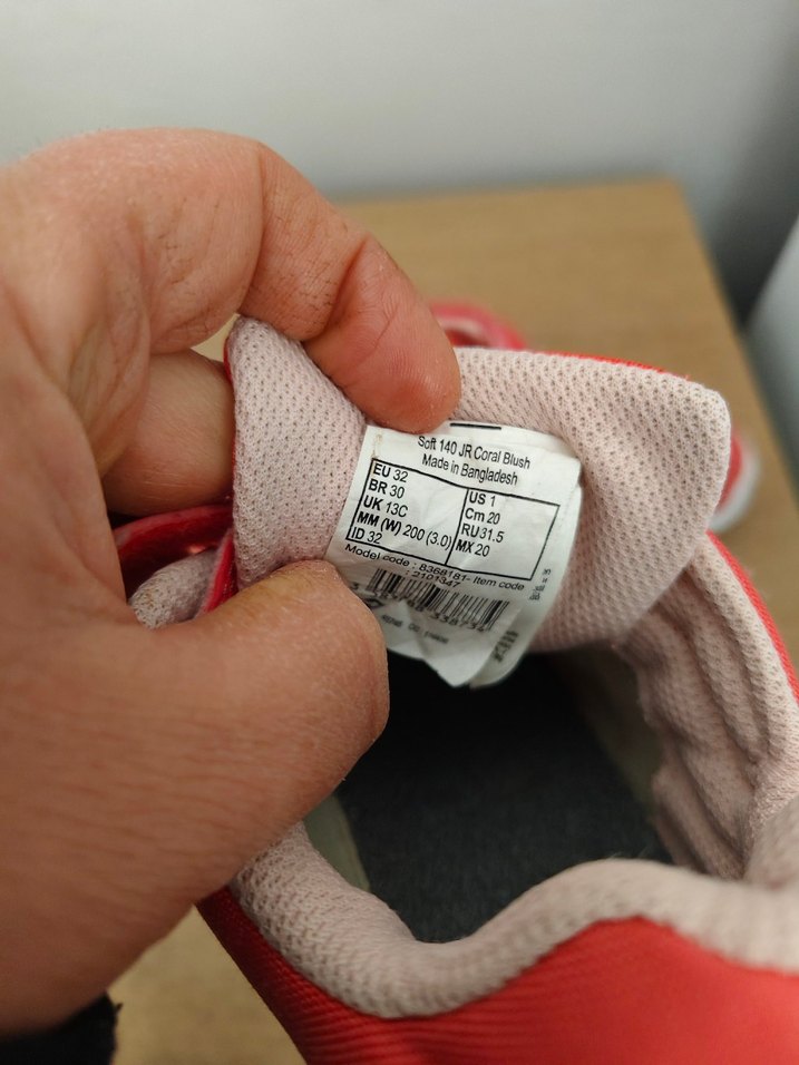 Kız Çocukları İçin nar çiçeği renginde Cırtlı Spor Ayakkabı - Görsel 2