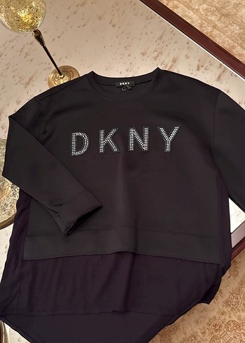 DKNY Siyah Tasli Logo Sweatshirt