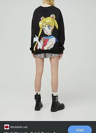s Beden Pull&bear sailor moon baskılı sweatshirt