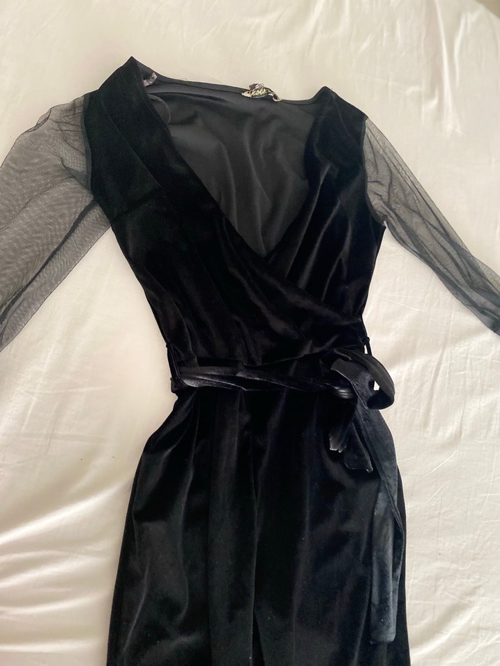 Siyah Kadife Tulum - Görsel 2