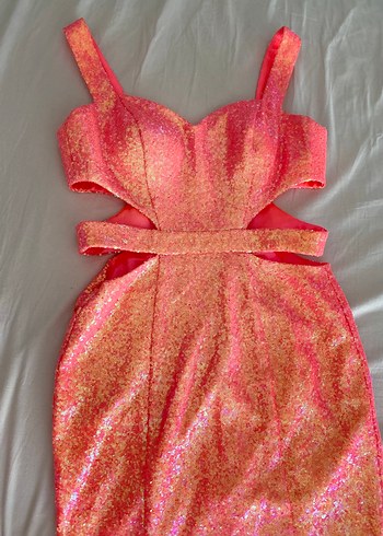 Parlak Uzun Abiye Elbise - Görsel 4