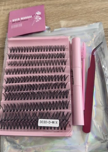 Pastel Pembe Sahte Kirpik Seti - Görsel 4