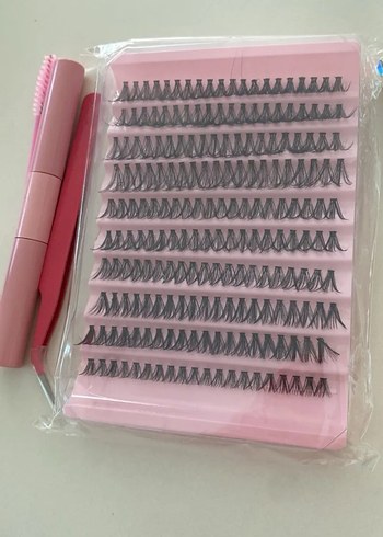 Pastel Pembe Sahte Kirpik Seti - Görsel 3