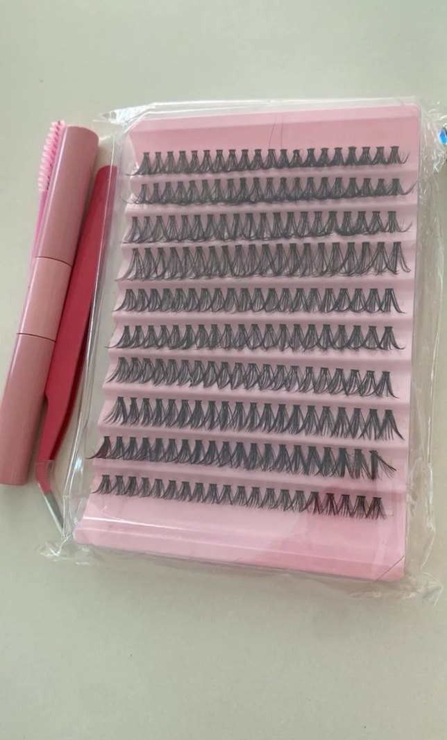 Pastel Pembe Sahte Kirpik Seti - Görsel 3