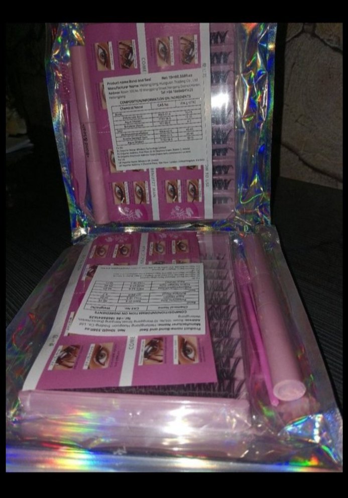 Pembe Takma Kirpik Seti ve Cımbız - Görsel 4