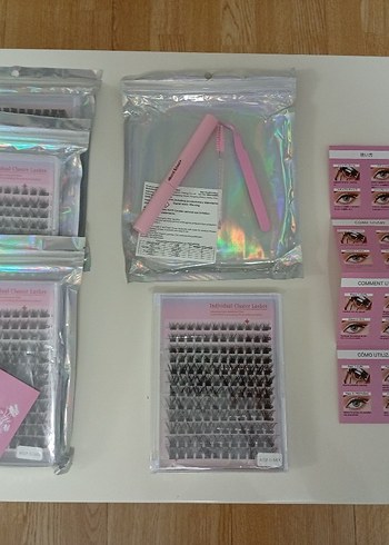 Pembe Kutuda Gri Takma Kirpik Seti - Görsel 4