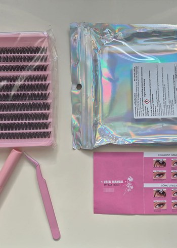 Pastel Pembe Takma Kirpik Seti - Görsel 3