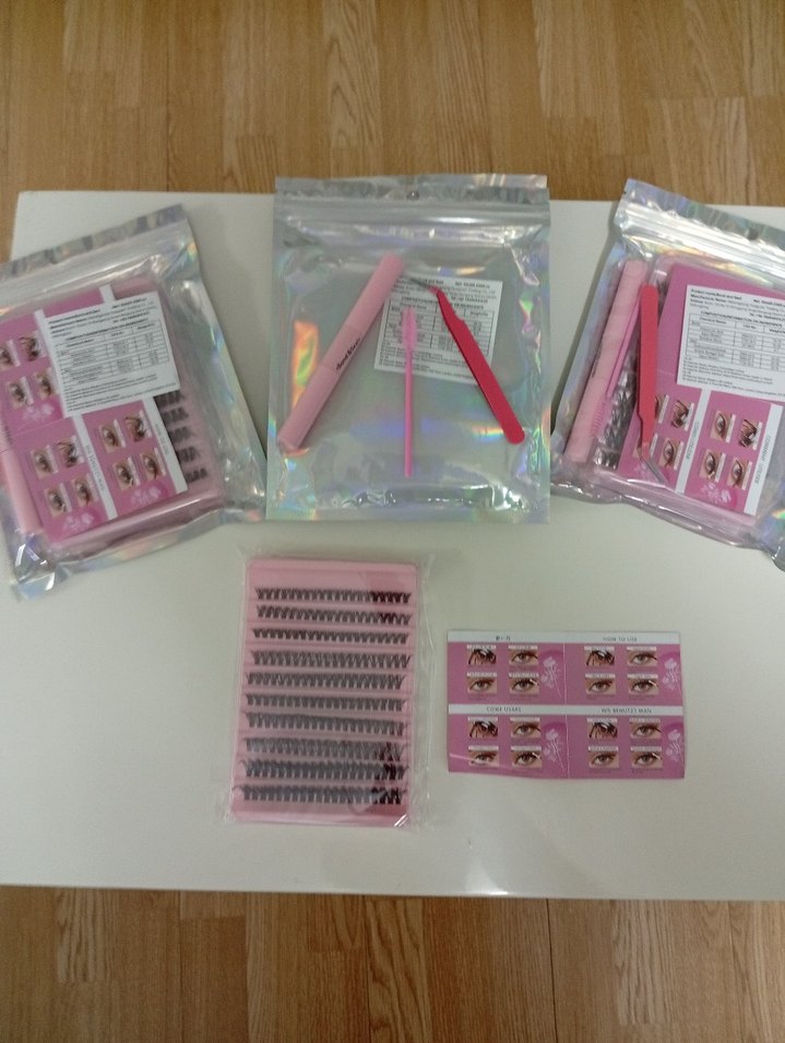 Pastel Pembe Takma Kirpik Seti - Görsel 5