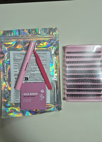 Pembe Işıltılı Takma Kirpik Seti - Görsel 2