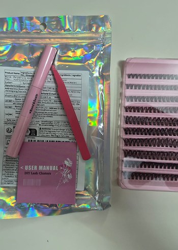 Pembe Işıltılı Takma Kirpik Seti - Görsel 3