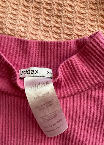 Addax Pembe Yüksek Yakalı Kadın Crop Top