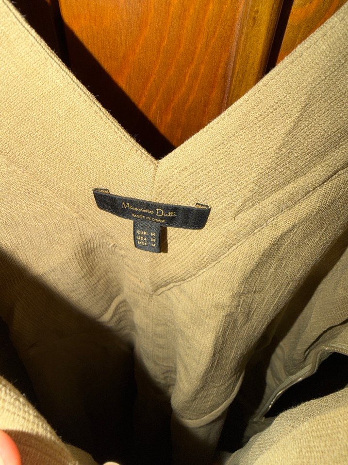 V Yaka Dantel Detaylı Keten Bohem Elbise - Görsel 4