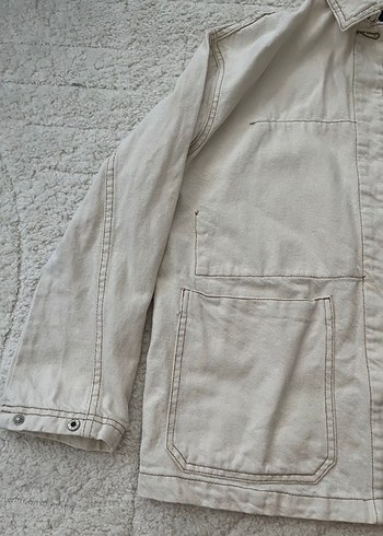 Pull and Bear Düğmeli Bej Kadın Ceket - Görsel 3