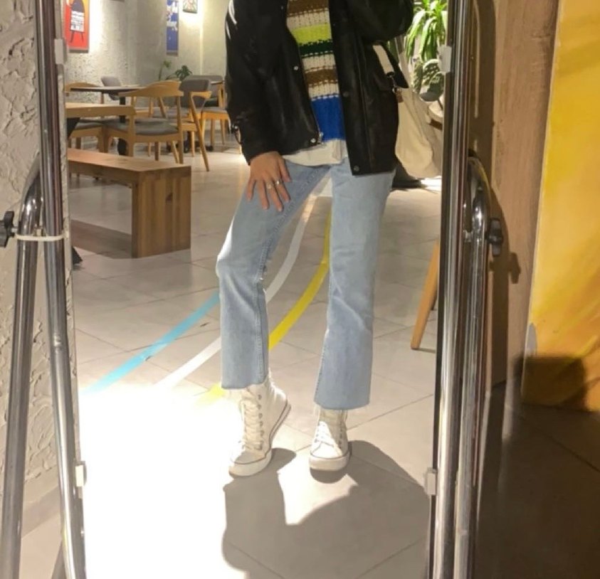 Bershka crop flare jean Pantolon - Görsel 4