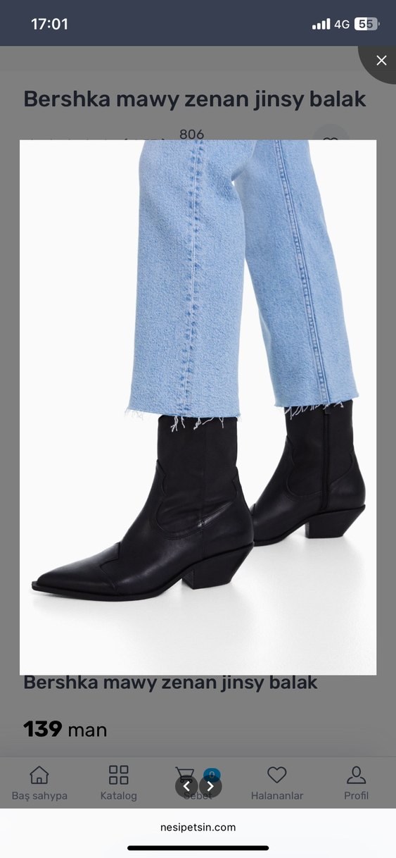 Bershka crop flare jean Pantolon - Görsel 3