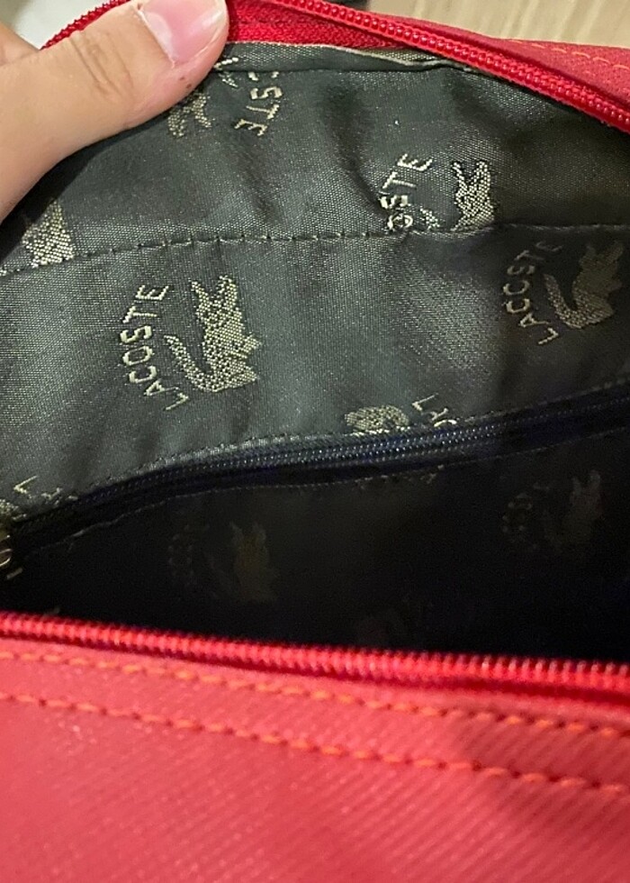 Lacoste kırmızı çanta - Görsel 3