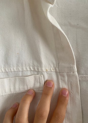 Defacto Beyaz Keten Kadın Gömlek Ceket - Görsel 4