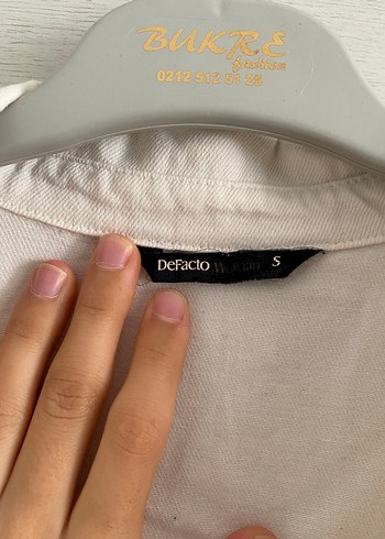 Defacto Beyaz Keten Kadın Gömlek Ceket - Görsel 3