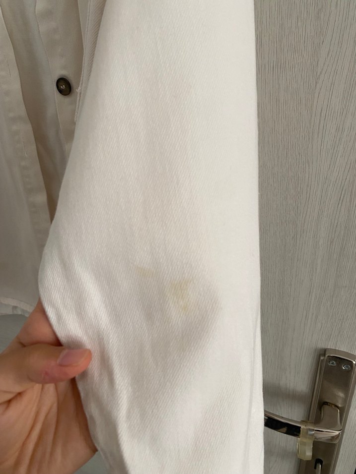 Defacto Beyaz Keten Kadın Gömlek Ceket - Görsel 5