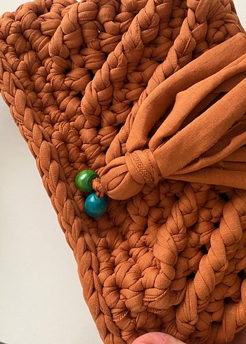 Püsküllü Örgü Bohem Kadın Çanta - Görsel 3