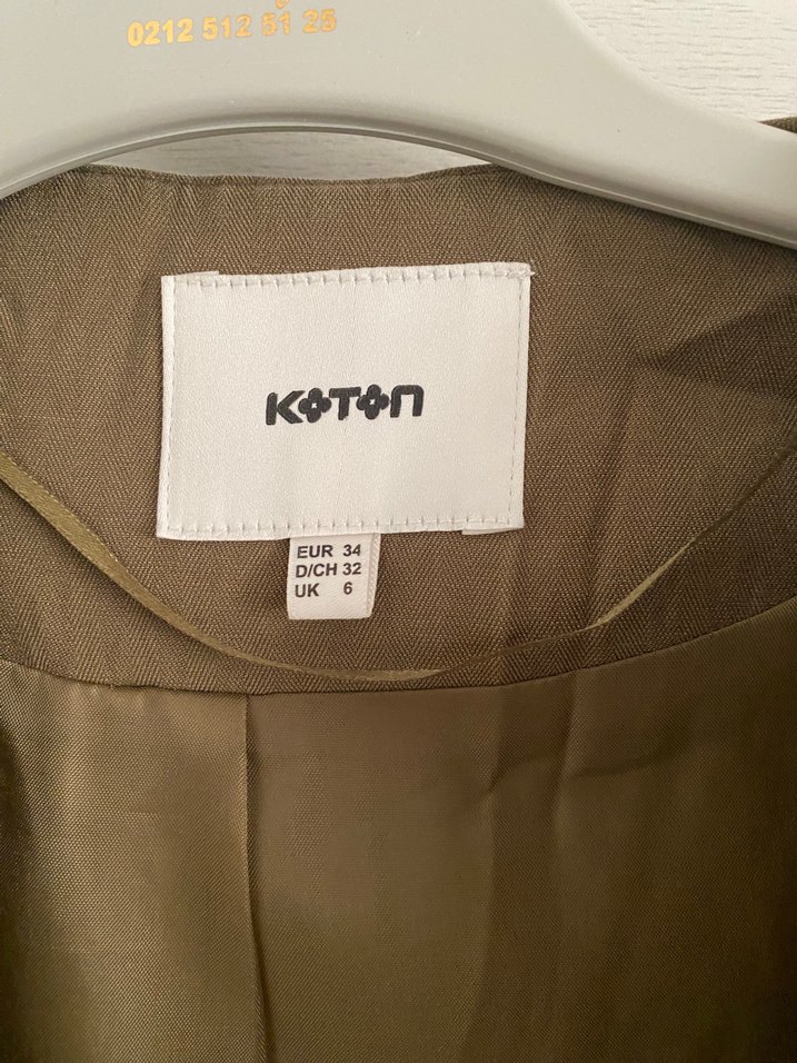 Koton Kadın Haki Yakasız Blazer Ceket - Görsel 2