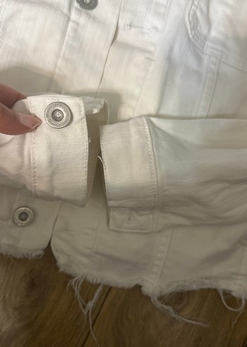 Polo Beyaz Düğmeli Kadın Denim Ceket - Görsel 3