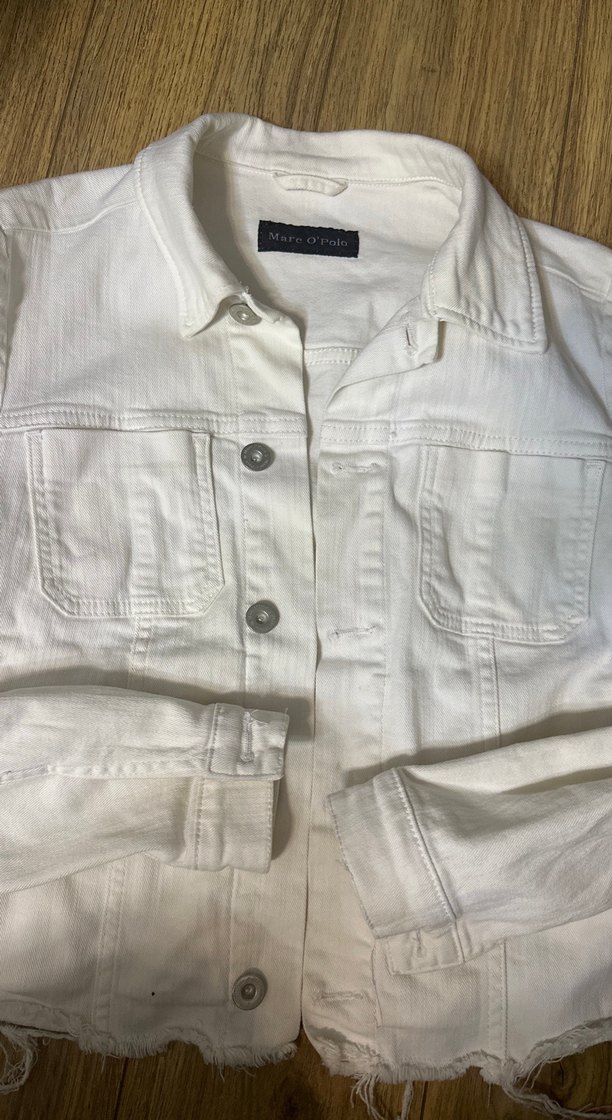 Polo Beyaz Düğmeli Kadın Denim Ceket - Görsel 2