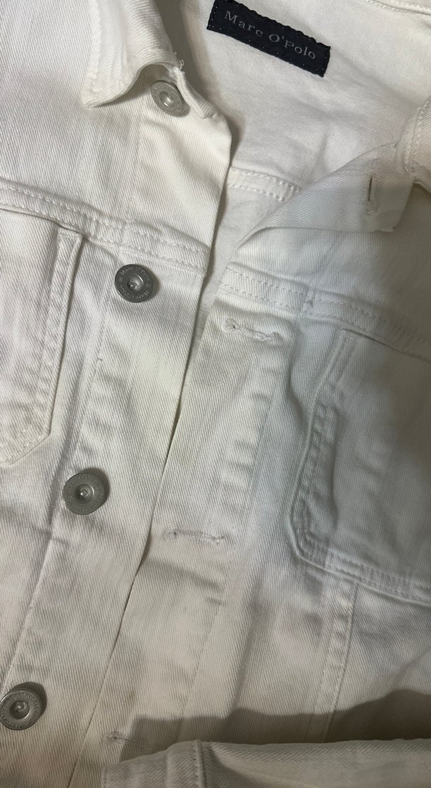 Polo Beyaz Düğmeli Kadın Denim Ceket - Görsel 4