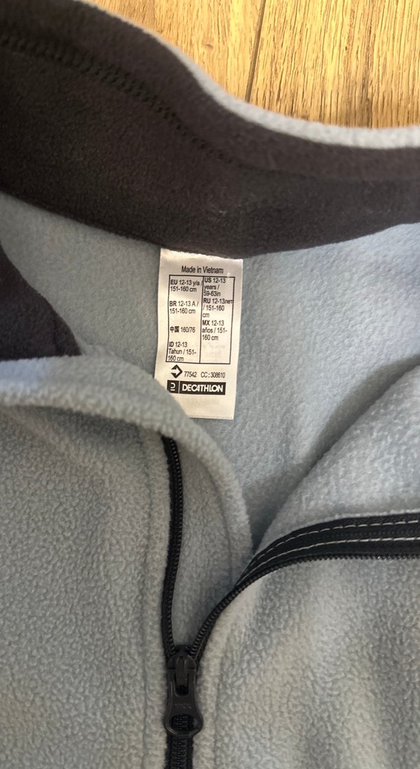 Quechua decatlon Gri Uzun Kollu Yarım Fermuarlı Erkek Polar - Görsel 4