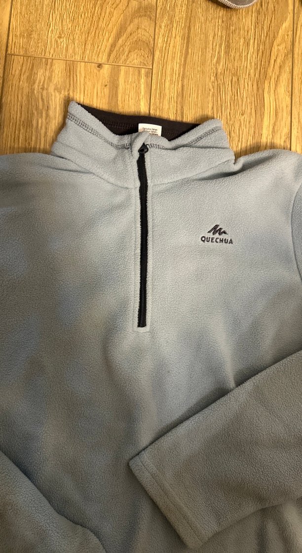 Quechua decatlon Gri Uzun Kollu Yarım Fermuarlı Erkek Polar - Görsel 2