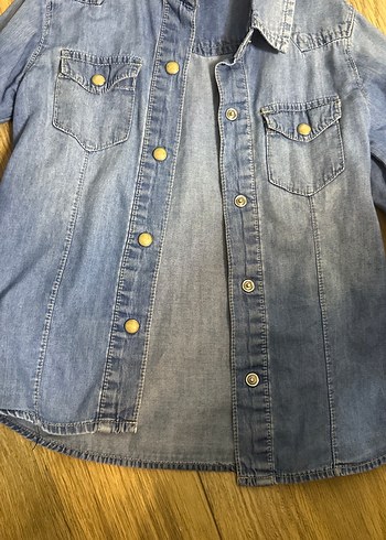 Zara kids 3-4 yaş Mavi Denim Kadın Gömlek Uzun Kollu - Görsel 3