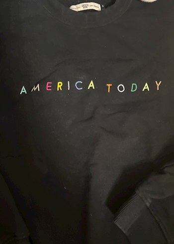 Americatoday Siyah Kadın Sweatshirt S beden - Görsel 2