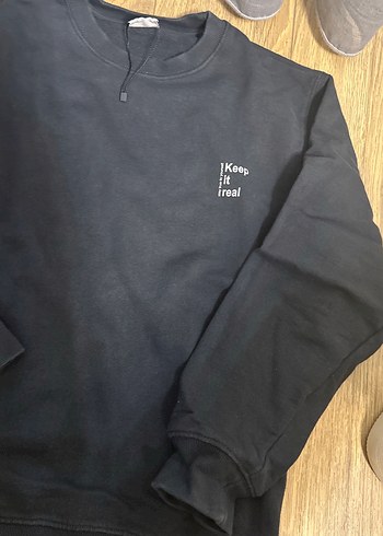 Zara çocuk Kadın Siyah Baskılı Sweatshirt - Görsel 4