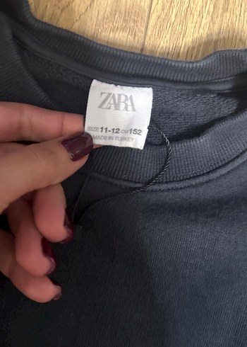 Zara çocuk Kadın Siyah Baskılı Sweatshirt - Görsel 3