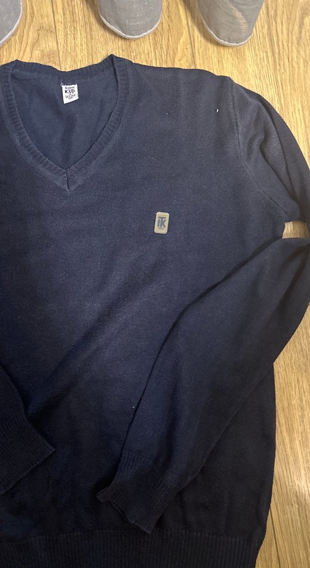 İtk Erkek Lacivert V Yaka Triko Kazak s beden - Görsel 2