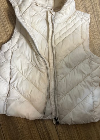 Mango 2-3 yaş Beyaz Kapüşonlu Fermuarlı çocuk Yelek - Görsel 3