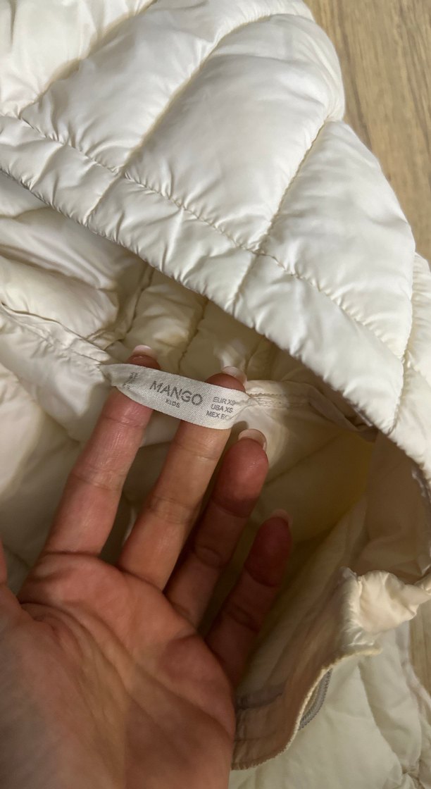 Mango 2-3 yaş Beyaz Kapüşonlu Fermuarlı çocuk Yelek - Görsel 4