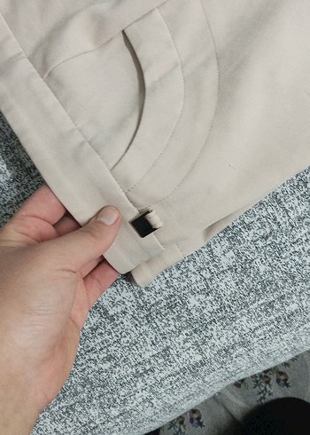 Bej Kadın Pilili Kumaş Pantolon - Görsel 4