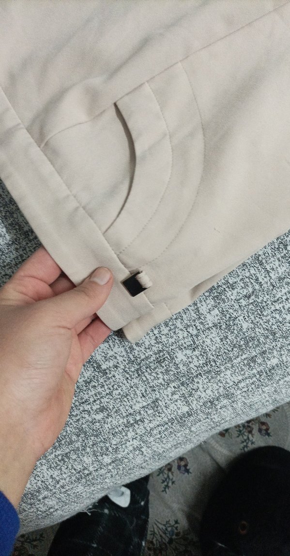 Bej Kadın Pilili Kumaş Pantolon - Görsel 4