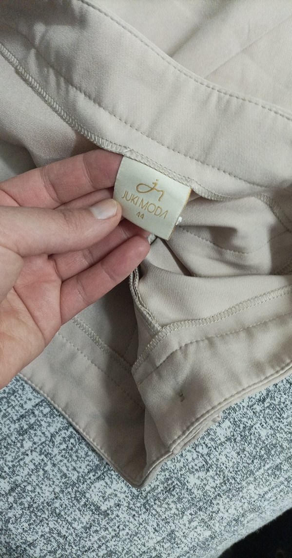 Bej Kadın Pilili Kumaş Pantolon - Görsel 5