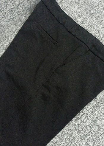 Gri Kadın Kumaş Pantolon Midi Boy Yırtmaçlı - Görsel 2