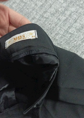 Gri Kadın Kumaş Pantolon Midi Boy Yırtmaçlı - Görsel 4