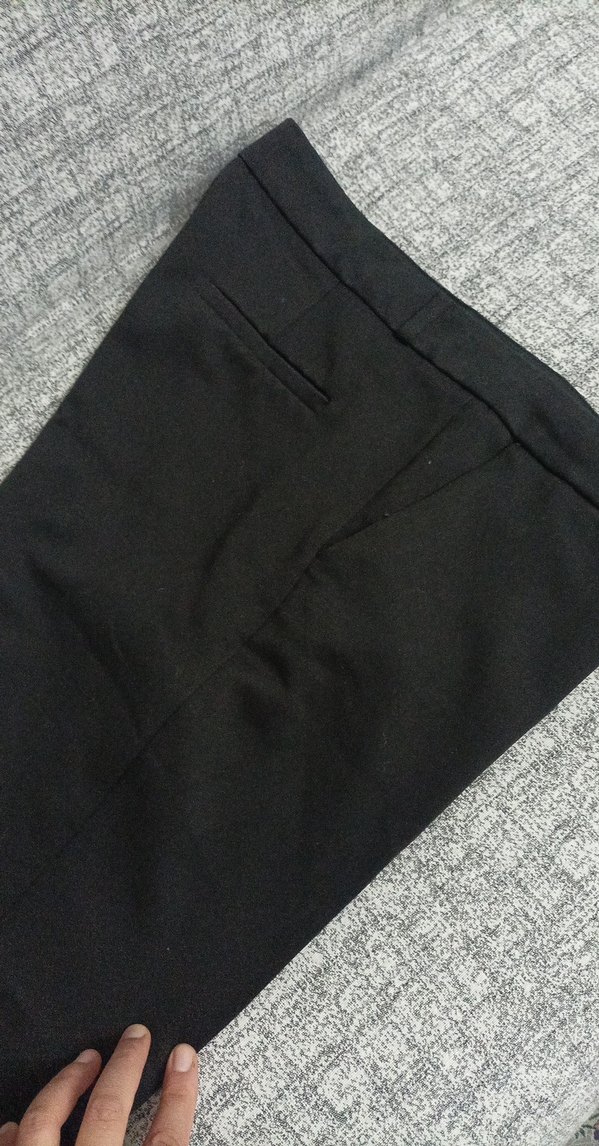 Gri Kadın Kumaş Pantolon Midi Boy Yırtmaçlı - Görsel 2