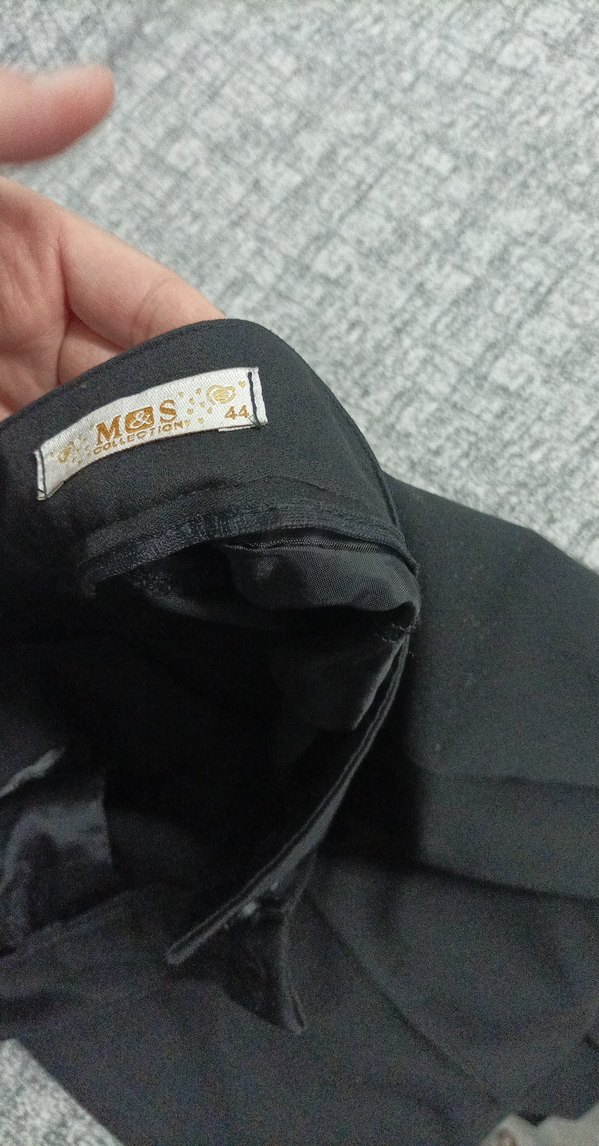 Gri Kadın Kumaş Pantolon Midi Boy Yırtmaçlı - Görsel 4