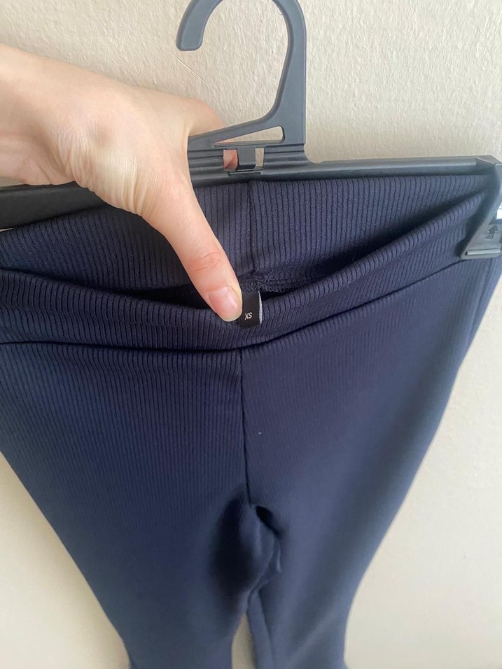 Lacivert Kadın İspanyol Paça Pantolon - Görsel 3