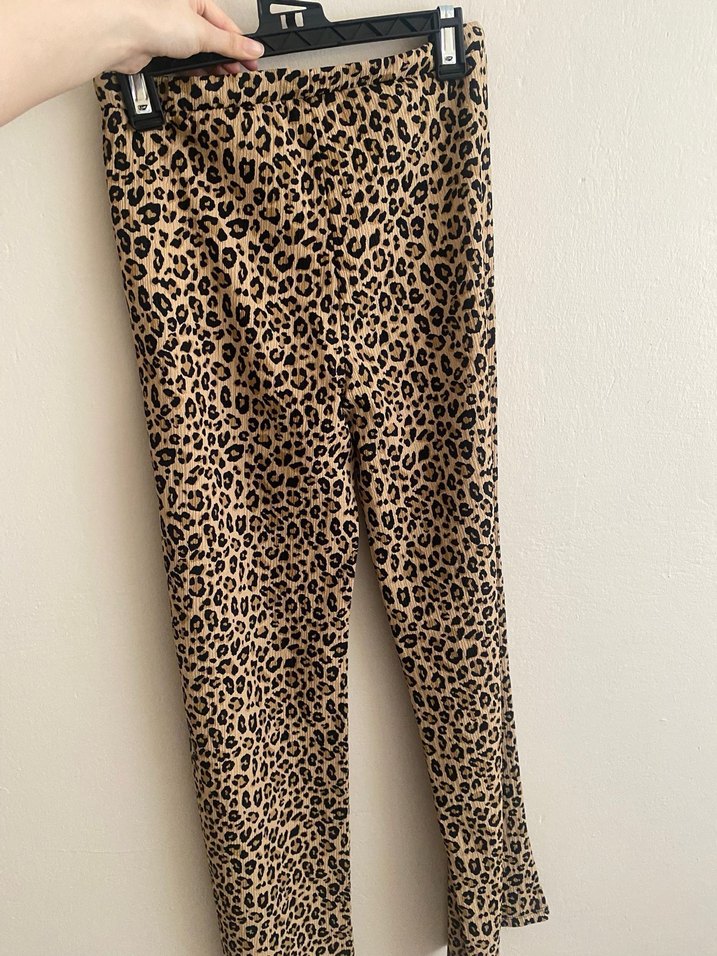 Kahverengi Leopar Desenli Kadın Kumaş Pantolon - Görsel 3