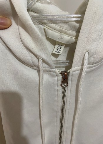 Kadın Beyaz Fermuarlı Sweatshirt - Görsel 2